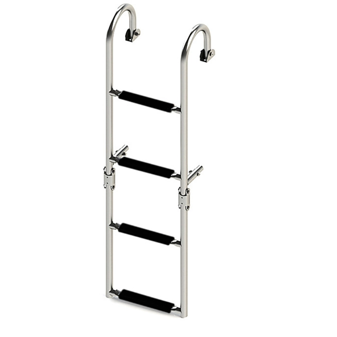 Трап складной с горизонтальным креплением 4 черных ступени 270 мм (040178BT)